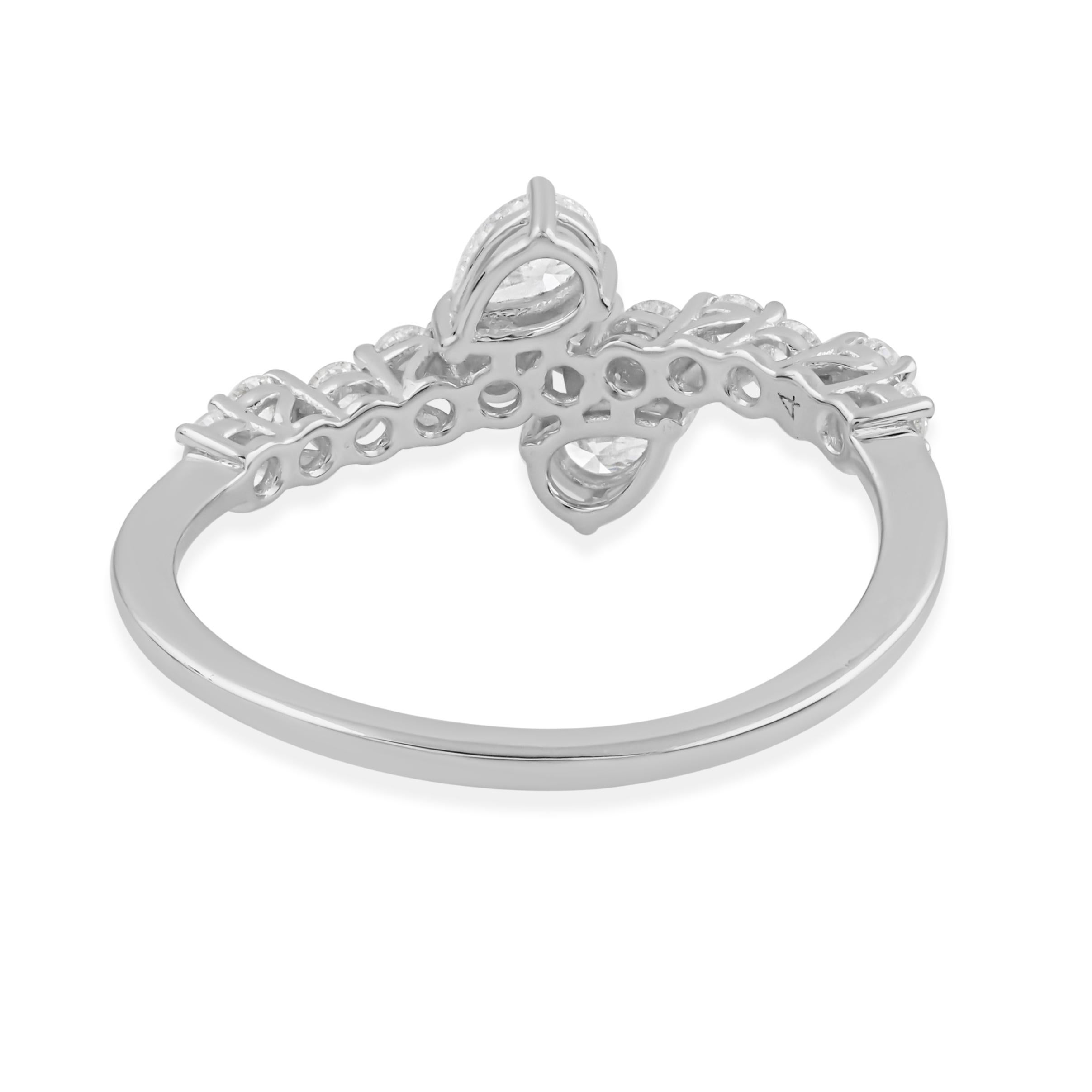 For Sale:  Minimalist Diamond Ring with Mixed Cut in 18k Solid Gold Fine Jewelry 4