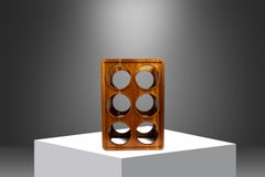 Minimalist "Domino" Wine Rack in Solid Monkey Pod Wood, USA, c. 1970s