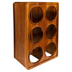 Minimalistischer Weinregal „Domino“ aus massivem Affengefäßholz, USA, ca. 1970er Jahre
