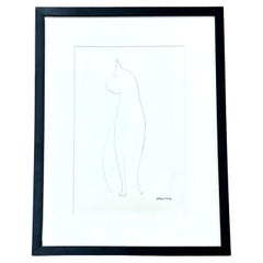 Minimalist Drawing of a Cat by Jerry O'Day