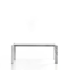 Table minimaliste à rallonge extensible en aluminium peinte à la main, style Pollock Homage