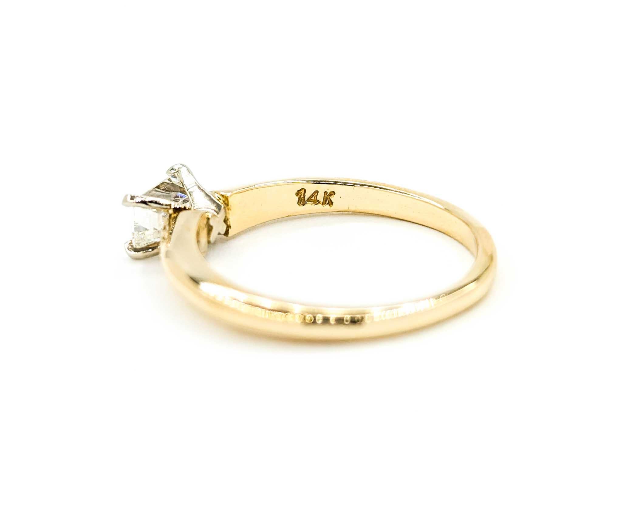 Minimalist East West Emerald Cut Diamond Ring in Yellow Gold 5