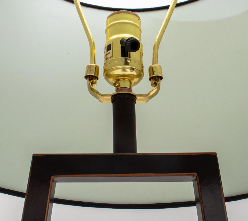 Minimalist Ebonized Metal Table Lamp, Pair 2