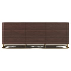Minimalist Elegant Luna Lux Collection Rounded Sideboard with a Metal Leg