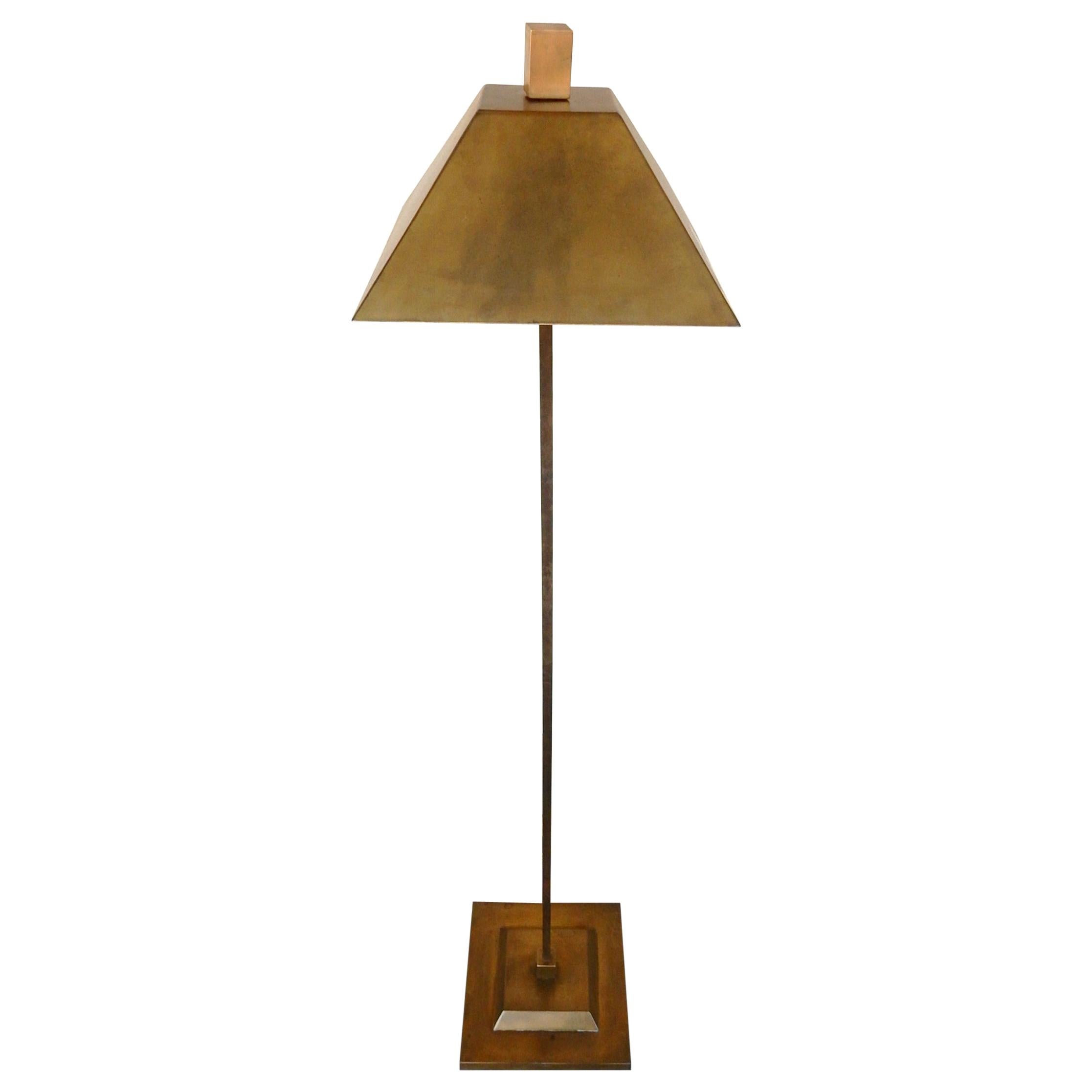 brass reading floor lamp