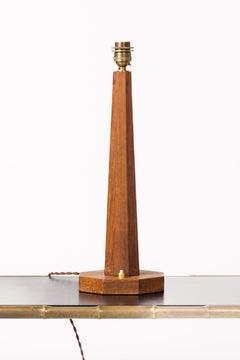 Minimalist Faceted Teak Table Lamp - France 1970's