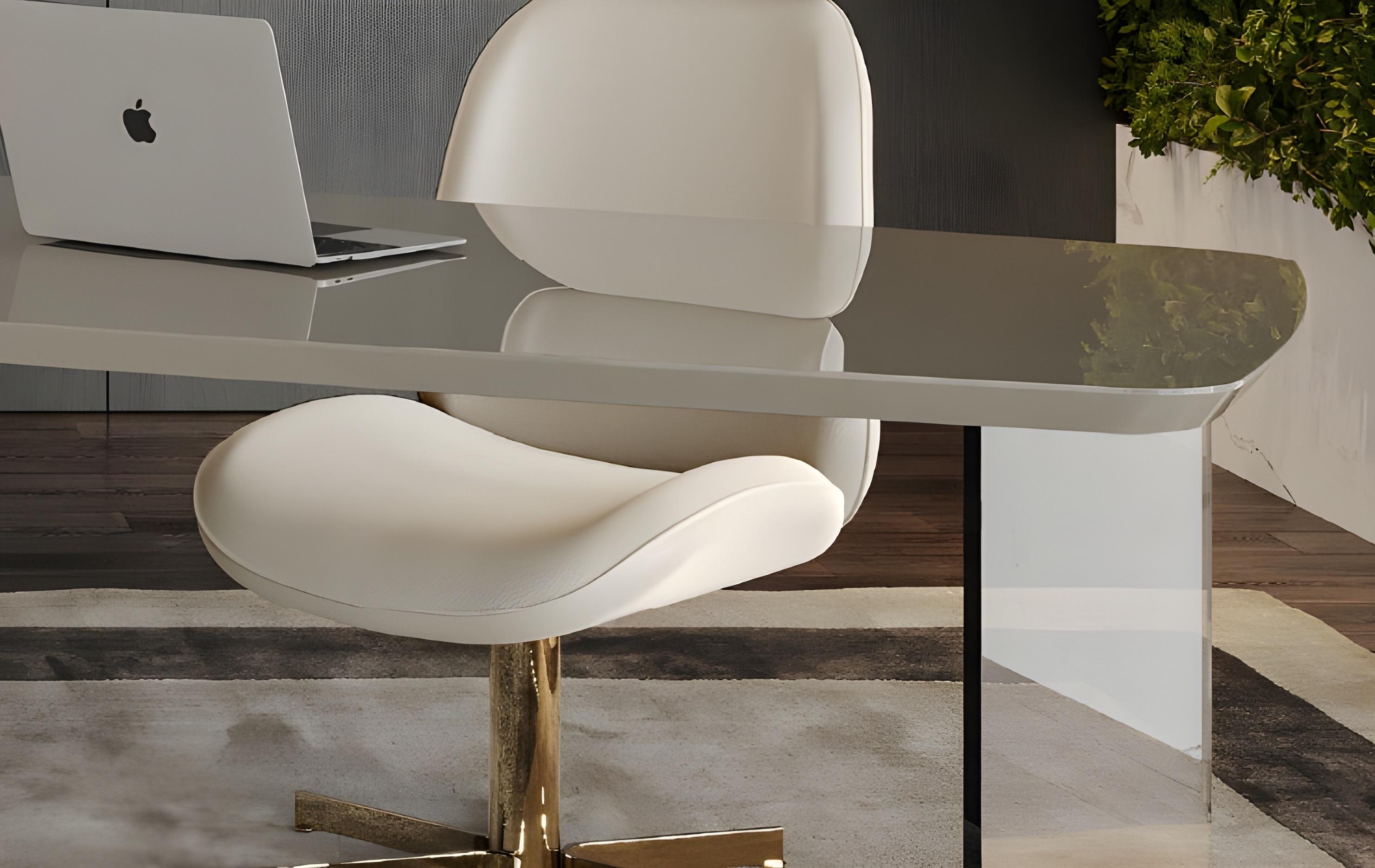 Minimalist Floating Lacquer Desk with Integrated Glass Panel-Mondo Design Studio For Sale 6