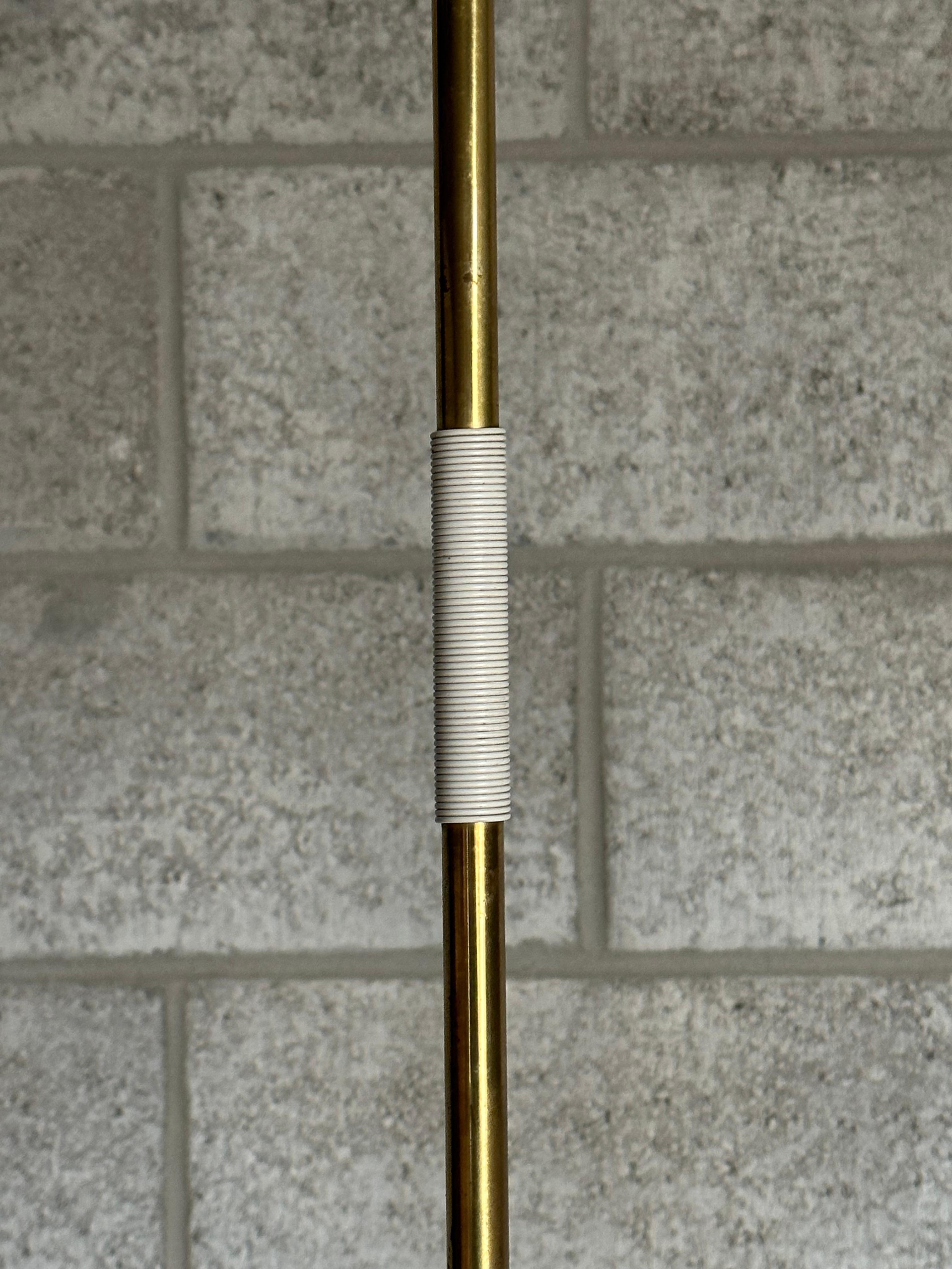 Austrian Minimalist Floor Lamp by Rupert Nikoll, Brass and Iron For Sale