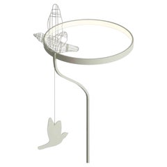 Lampadaire minimaliste « Flight Shadows » : luminaire moderne en acier inoxydable, couleur olive