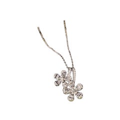 Minimalist Flower Shaped Moissanite Necklace 925 Sterling Silver Pendant Gift.