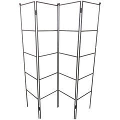 Used Minimalist Four-Panel Wrought Iron Room Divider / Screen