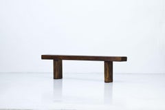 Minimalist French Rustic Bench in Solid Walnut