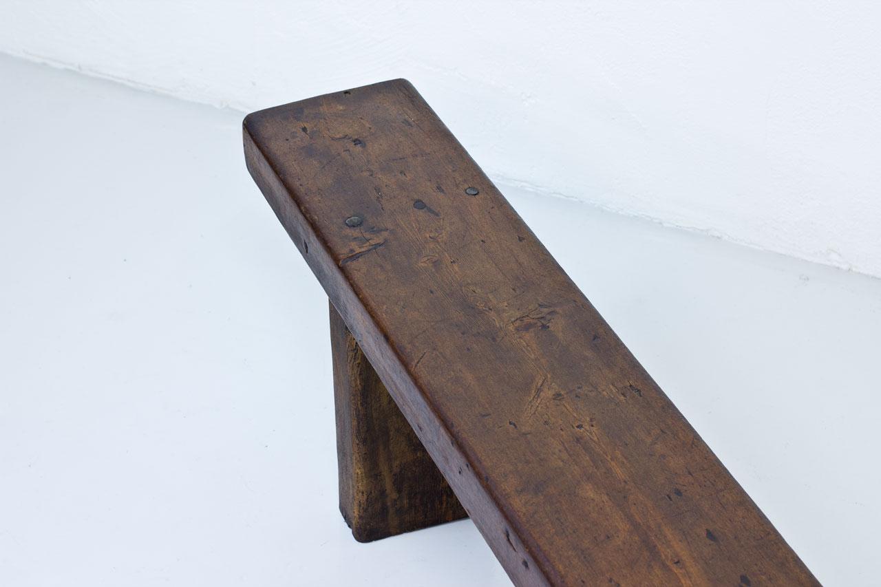 Minimalist French Rustic Bench in Solid Walnut 2