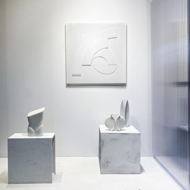 Minimalist Geometric Abstract Relief in Tonal Whites by Dutch Artist ...