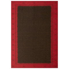 Minimalistischer geometrischer doppelseitiger skandinavischer Vintage-Kelim-Teppich 5'8" x 8'2"