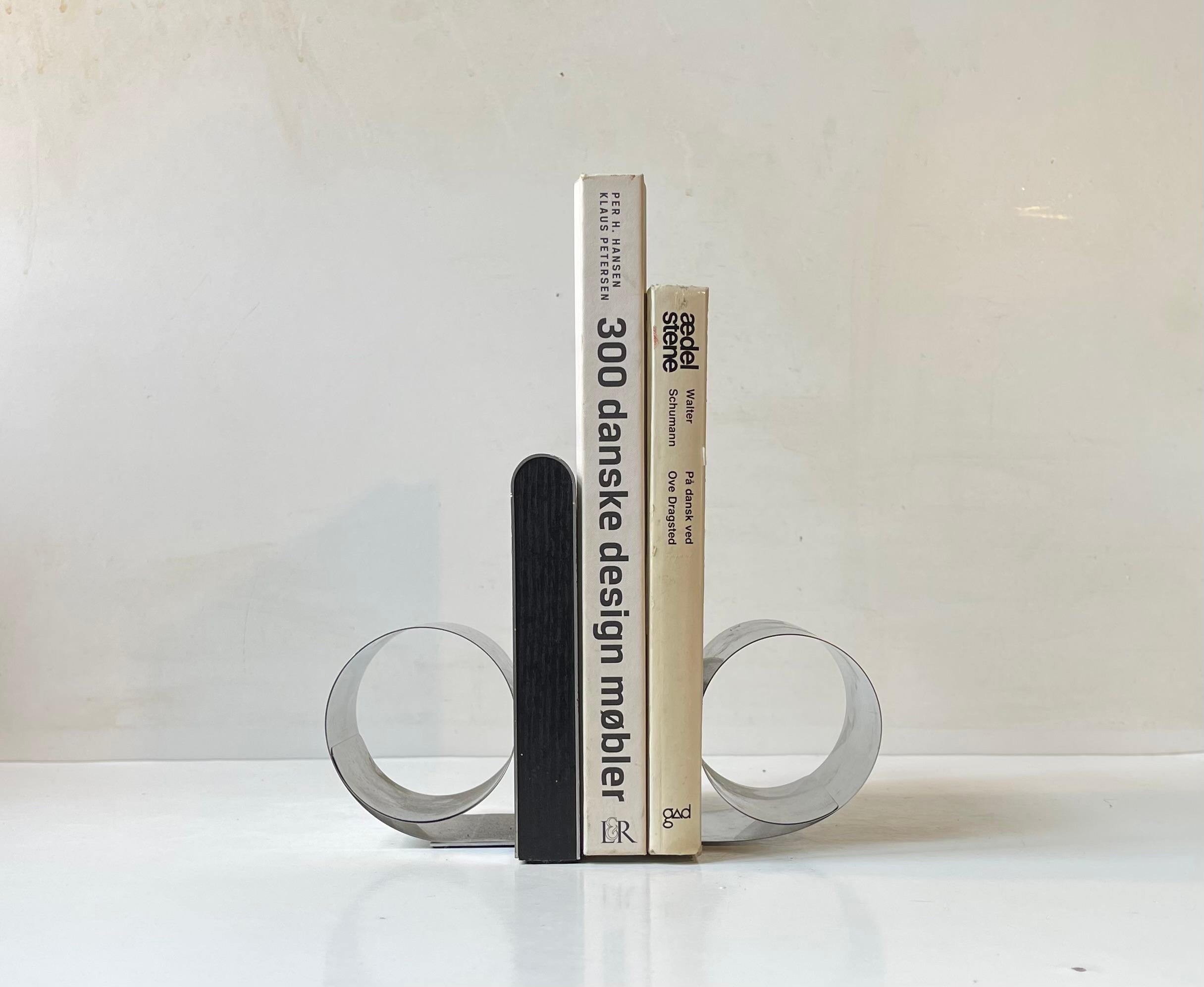 Late 20th Century Minimalist Georg Jensen Expandable Vinyl Book Holder in Stainless Steel, 1990s