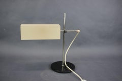 Minimalist German Chrome Table Lamp, Bauhaus Style, 1970s