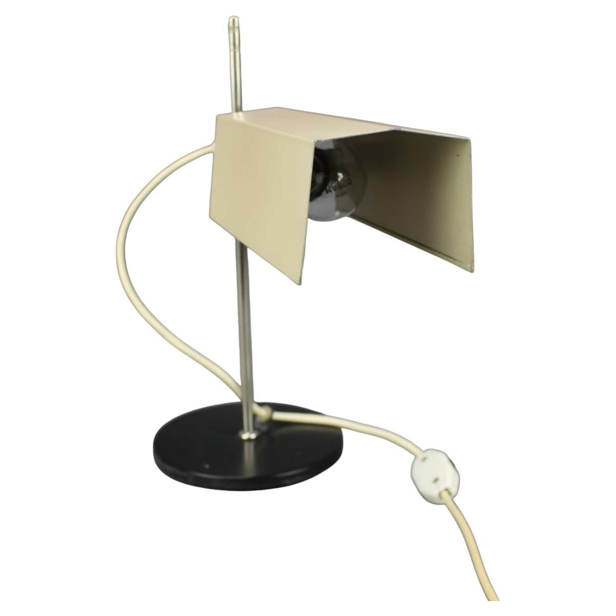 Minimalist German Chrome Table Lamp, Bauhaus Style, 1970s