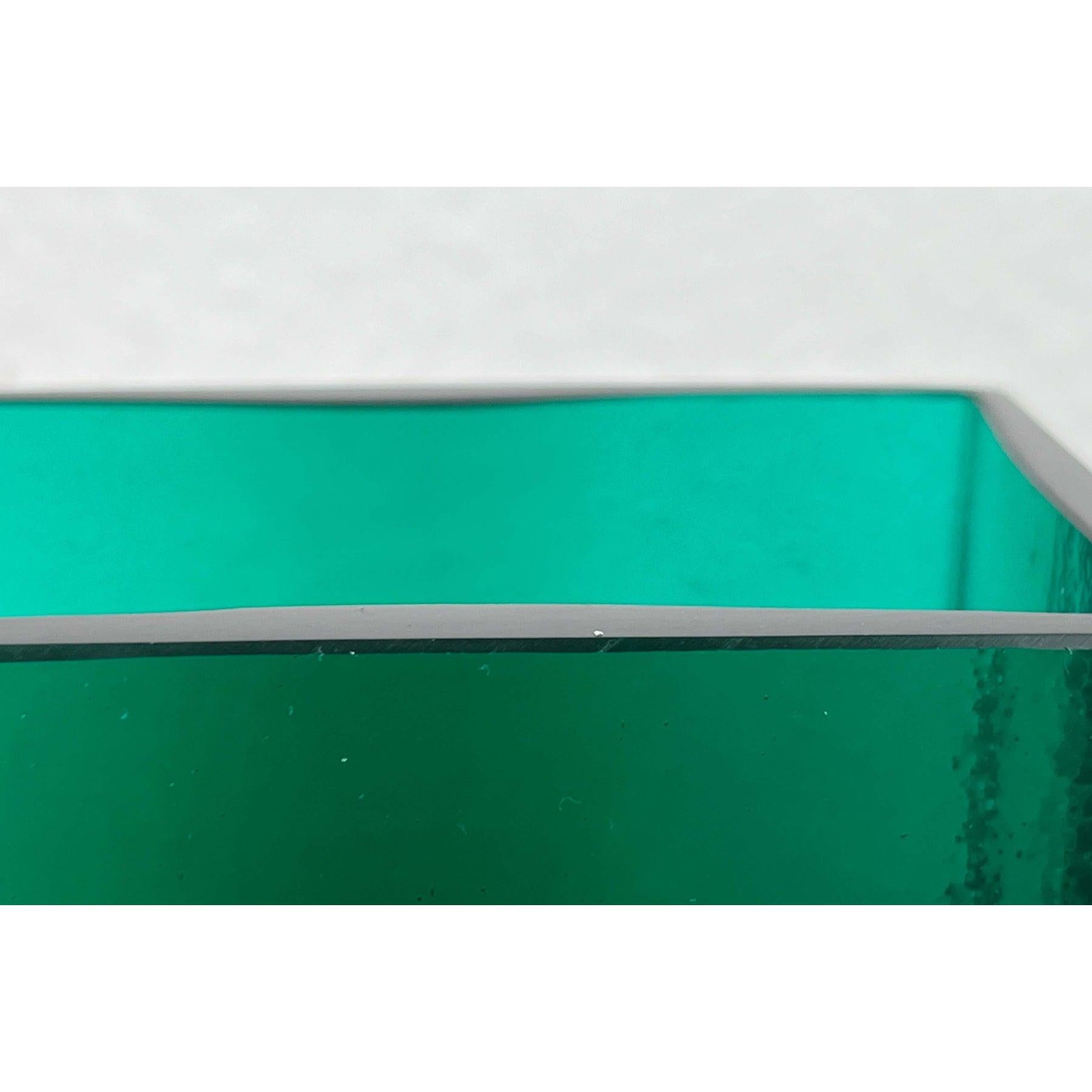 Minimalist Glass Block Vase from Finncristall, Finland, 1960s For Sale 9
