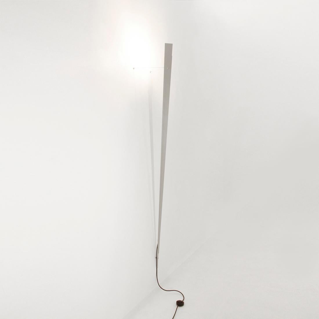 Mid-Century Modern Minimalist gray ‘Torchere’ floor lamp by Gilles Derain for Lumen , 1980s For Sale