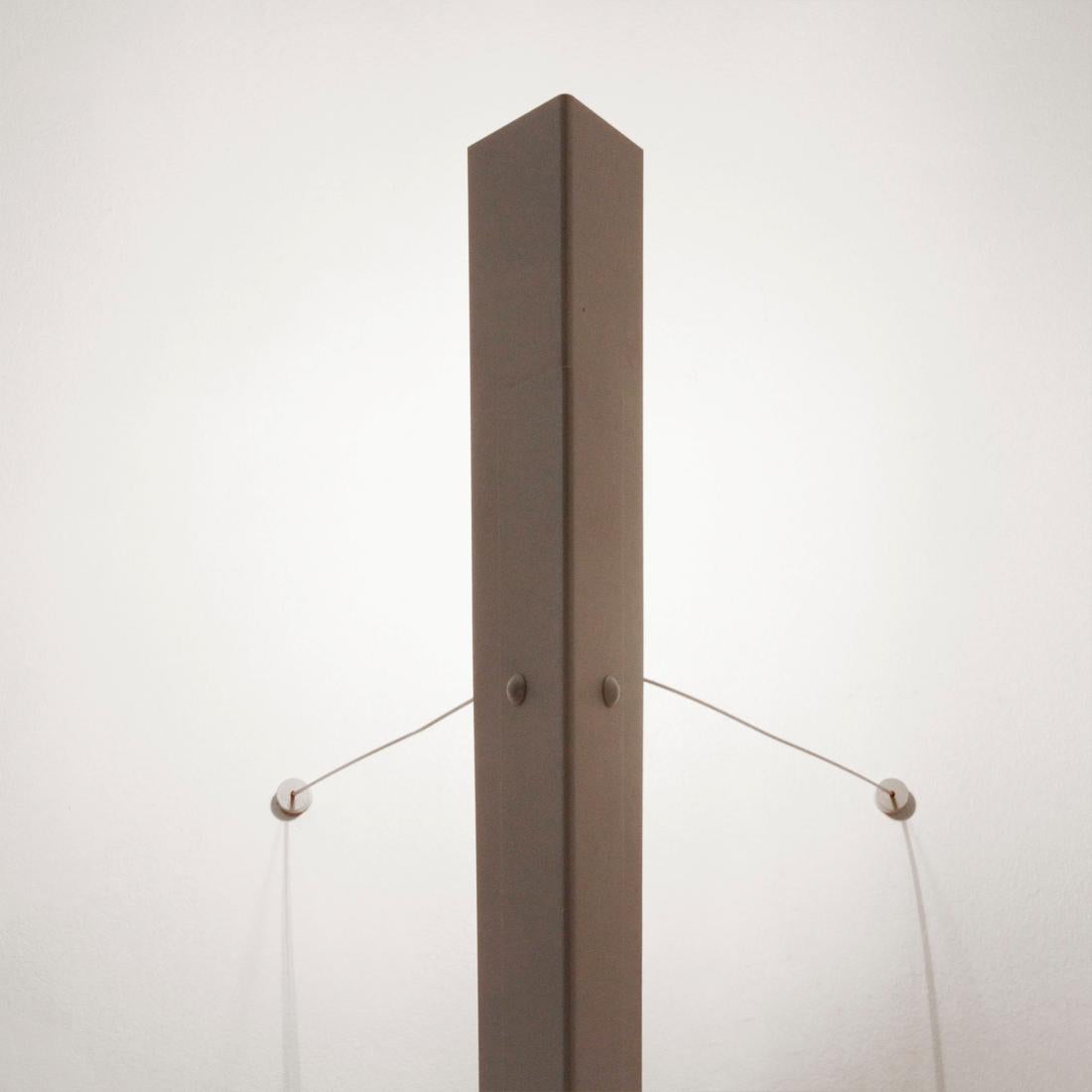 Late 20th Century Minimalist gray ‘Torchere’ floor lamp by Gilles Derain for Lumen , 1980s For Sale