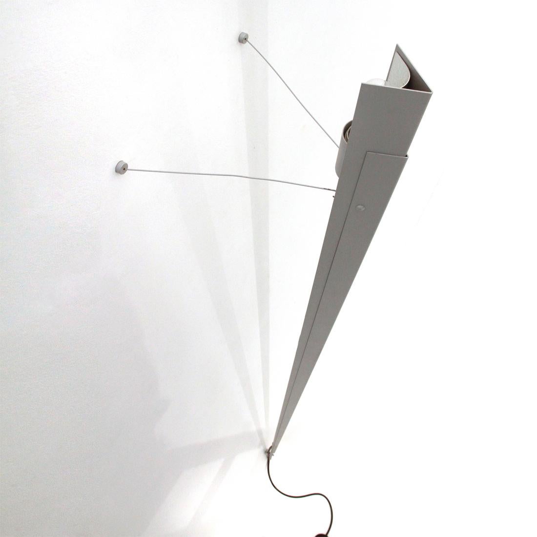 Minimalist gray ‘Torchere’ floor lamp by Gilles Derain for Lumen , 1980s For Sale 2