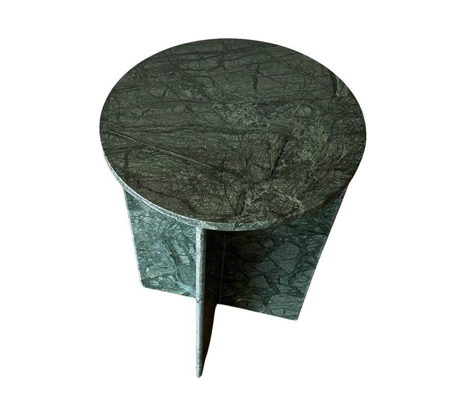 XXIe siècle et contemporain Table à boissons minimaliste en marbre vert, Italie en vente