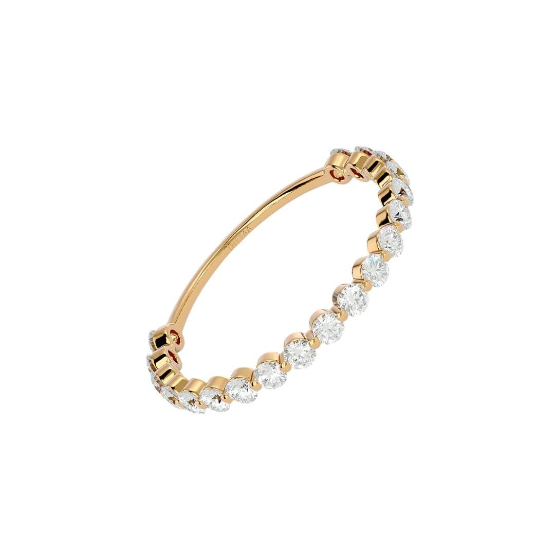 Bague de fiançailles d'éternité minimaliste en or 18 carats Neuf - En vente à บางรัก, TH