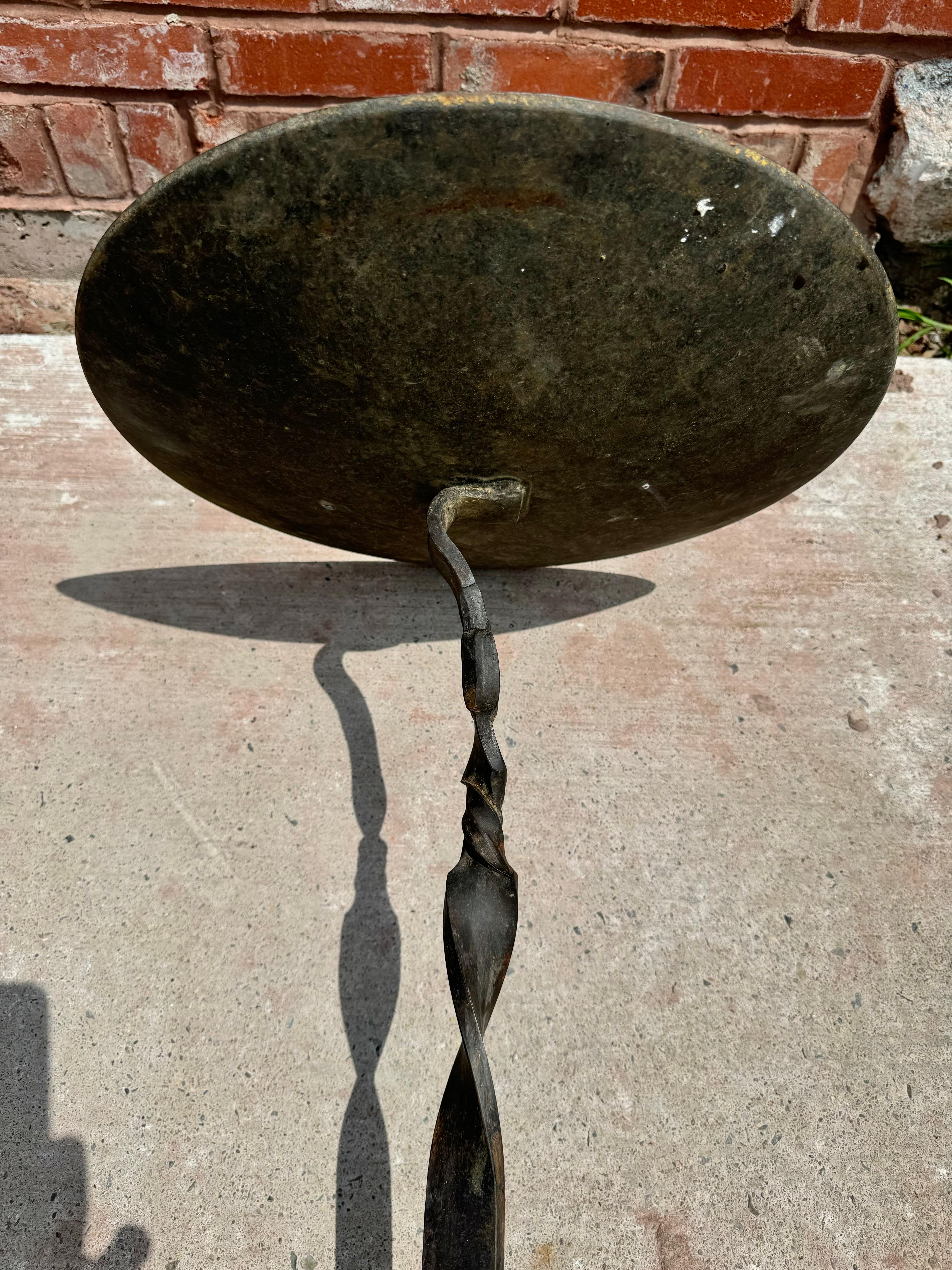 Minimalist Hand Forged Iron Bird Bath / Sculpture  attributed  to Albert Paley .. Amazing / simple / elegant design,, Superior quality. Hand Forged,