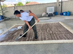 Tappeto Tulu minimalista annodato a mano. 100% Lana naturale. Tappeto berbero marocchino