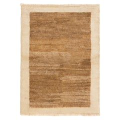 Minimalistischer handgeknüpfter Tulu-Teppich. 100% natürliche Wolle. Marokkanischer Berberteppich