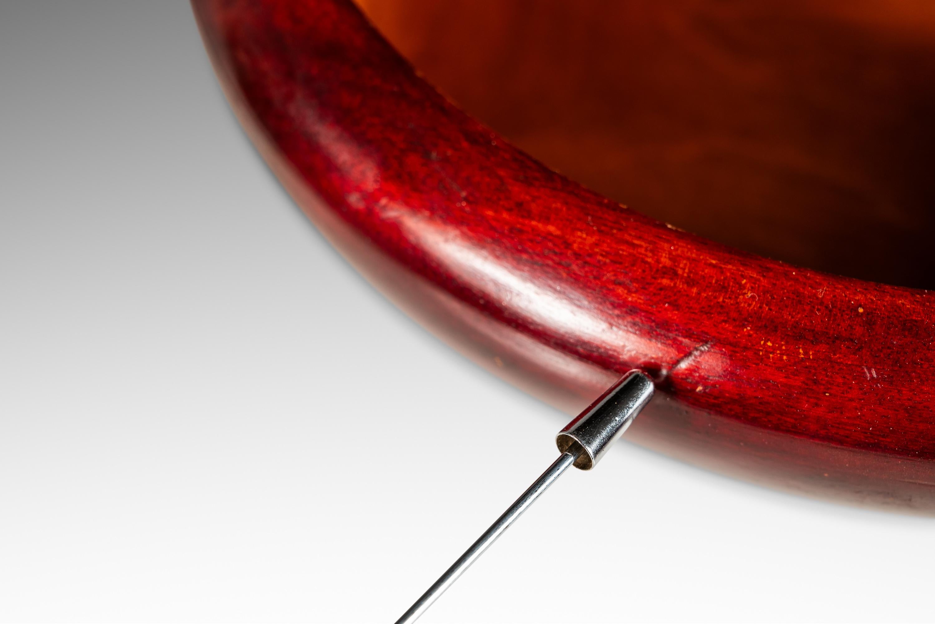 Minimalist Hand-Turned Serving Bowls in Solid Cherry Wood, USA, c. 1960's For Sale 3