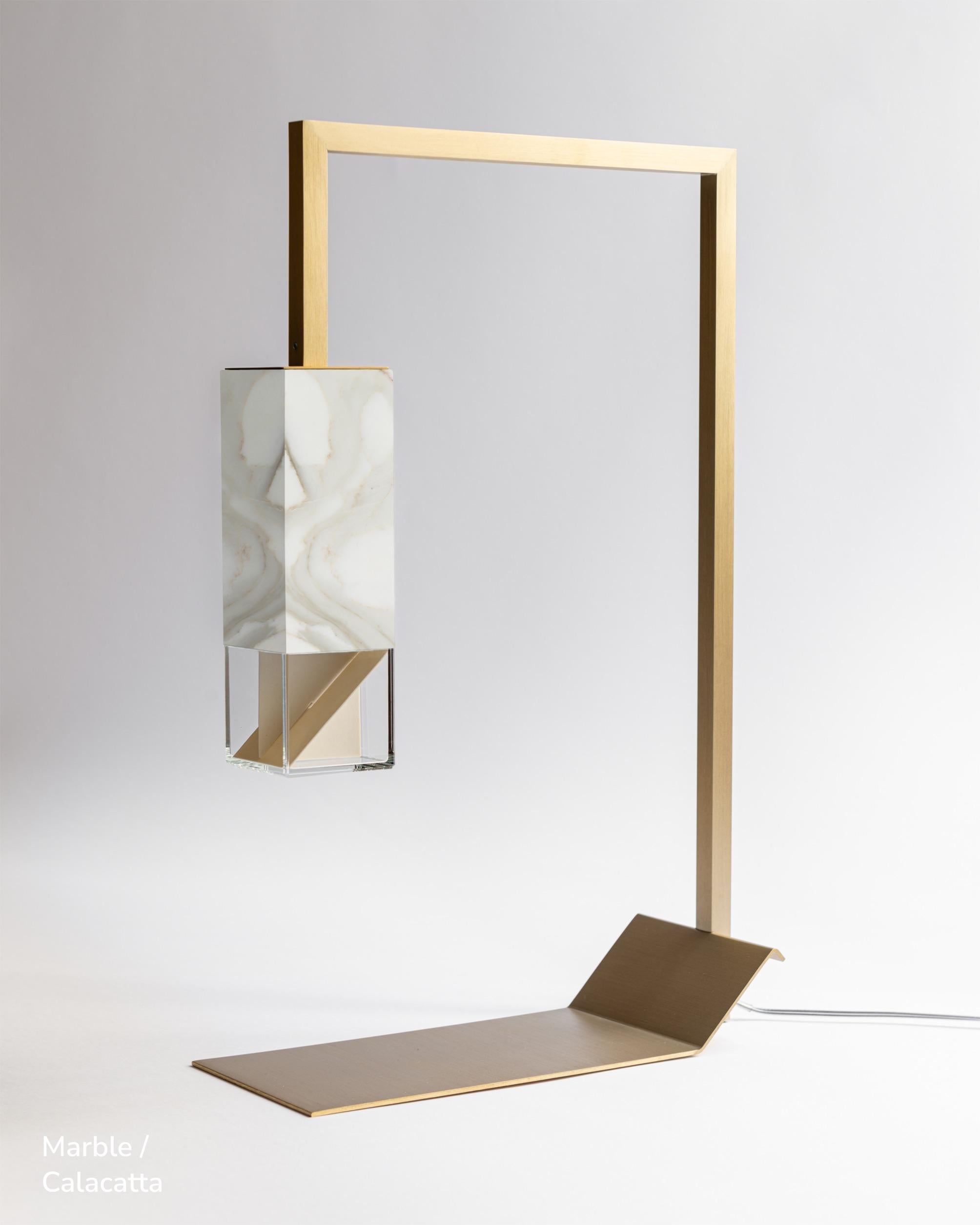Modern Minimalist Handmade Brass Table Lamp by Formaminima For Sale 5
