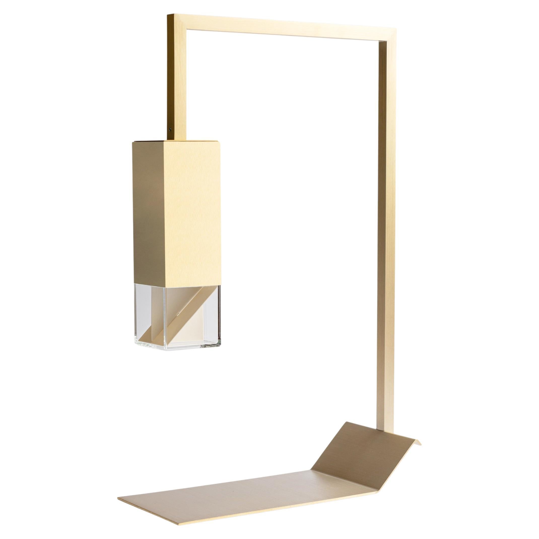 Modern Minimalist Handmade Brass Table Lamp by Formaminima For Sale