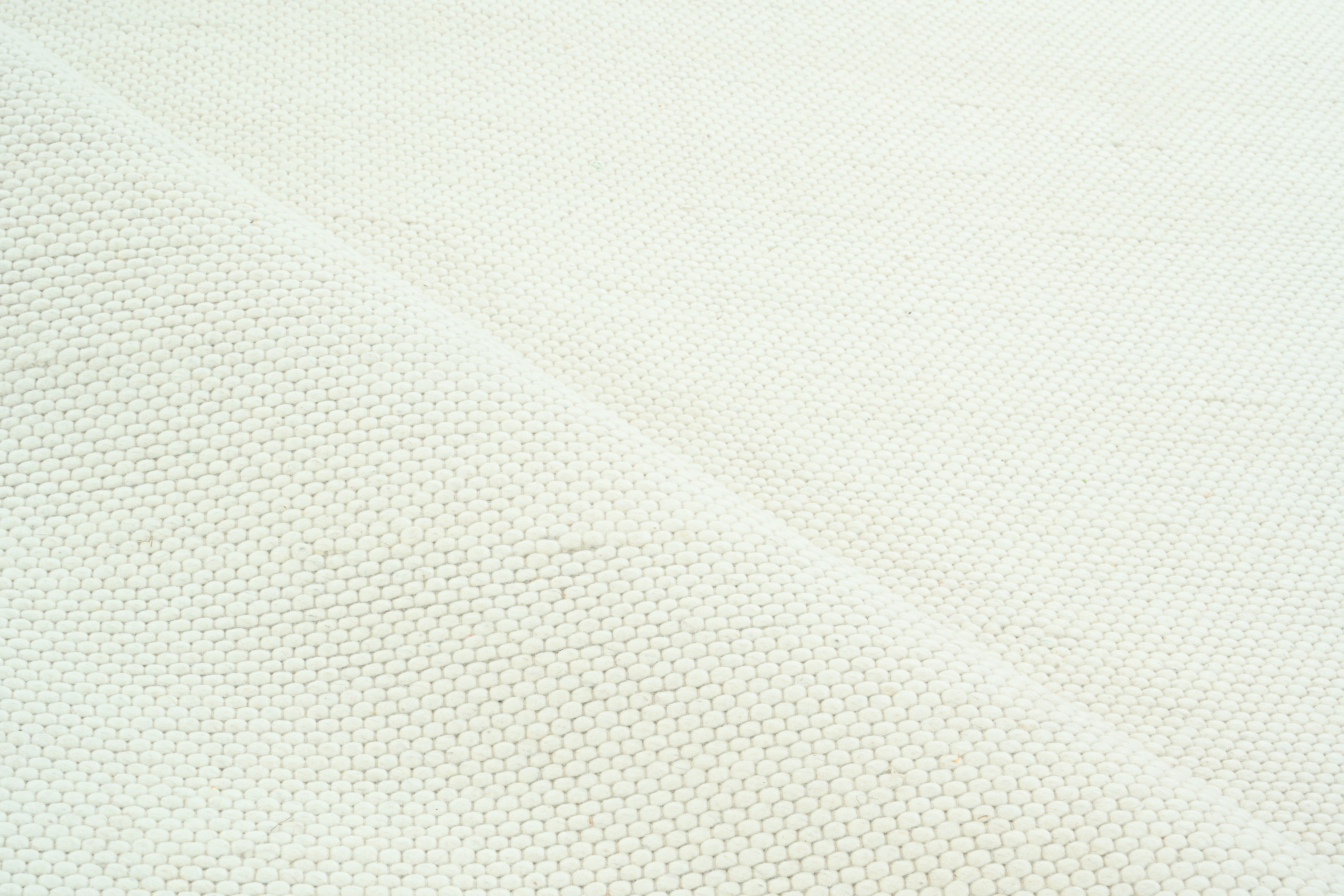 Minimalist Handwoven Ivory Wool Rug, Contemporary Organic Texture Carpet