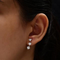 Minimalistisches Herz 2,13Kt Diamant HRD zertifiziert Ohrstecker 14 Karat Weißgold