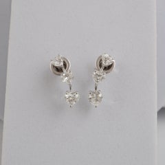 Minimalist Heart Cut 2.13Ct Diamond Ear Climber Earrings 14k Gold Fine Jewelry