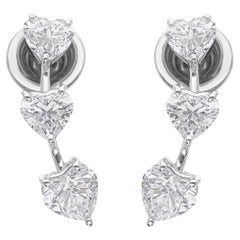 Orecchini minimalisti a forma di cuore con diamanti da 2,13 carati in oro 18k Gioielli di pregio