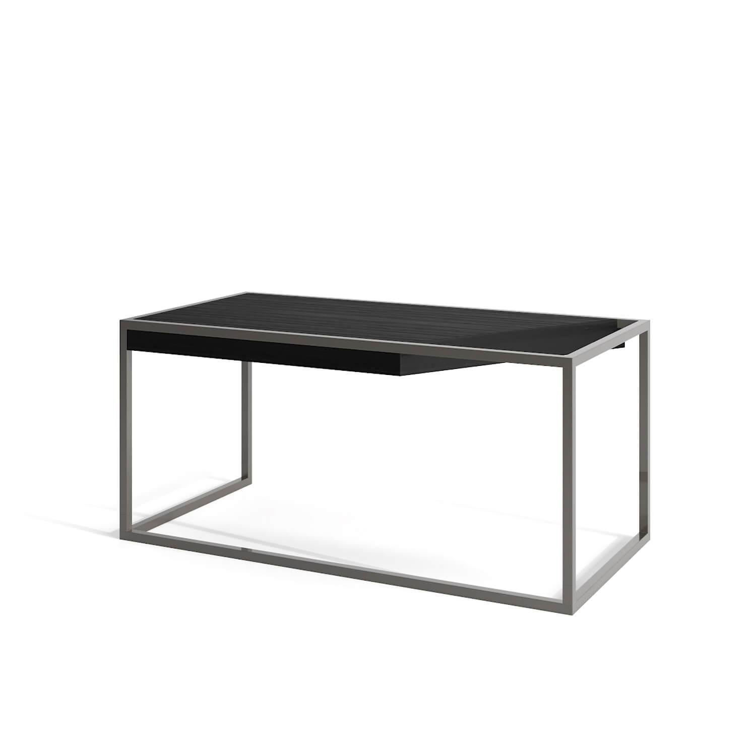 Moderner minimalistischer Schreibtisch für das Home Office aus schwarzem Eichenholz und schwarzem Lack (Portugiesisch) im Angebot