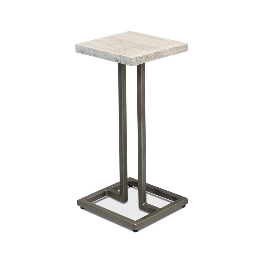 Asian Minimalist Industrial Drinks Table For Sale