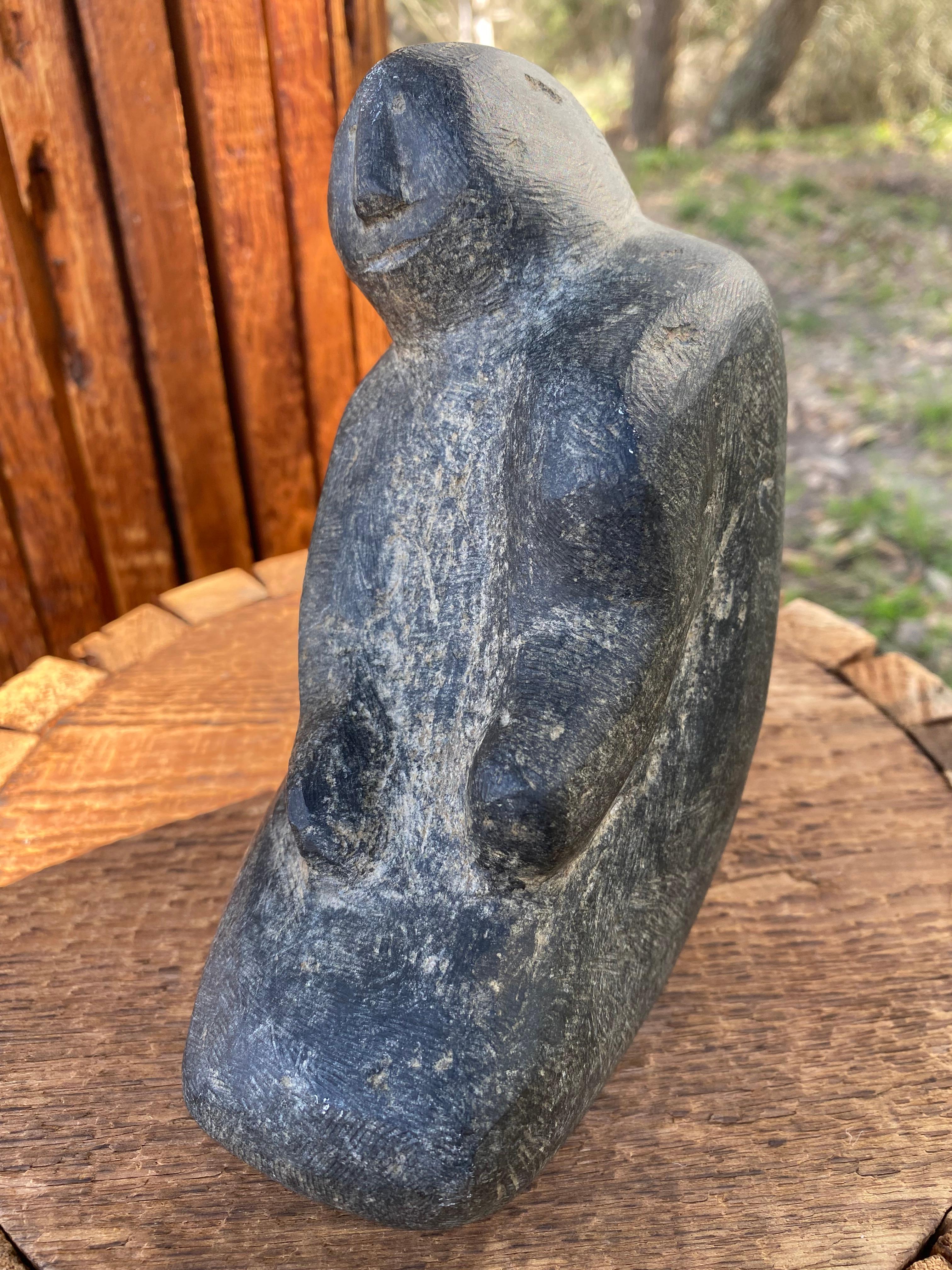Hand-Carved Minimalist Inuit Sculpture Attributed to Marc Aliskaswa For Sale