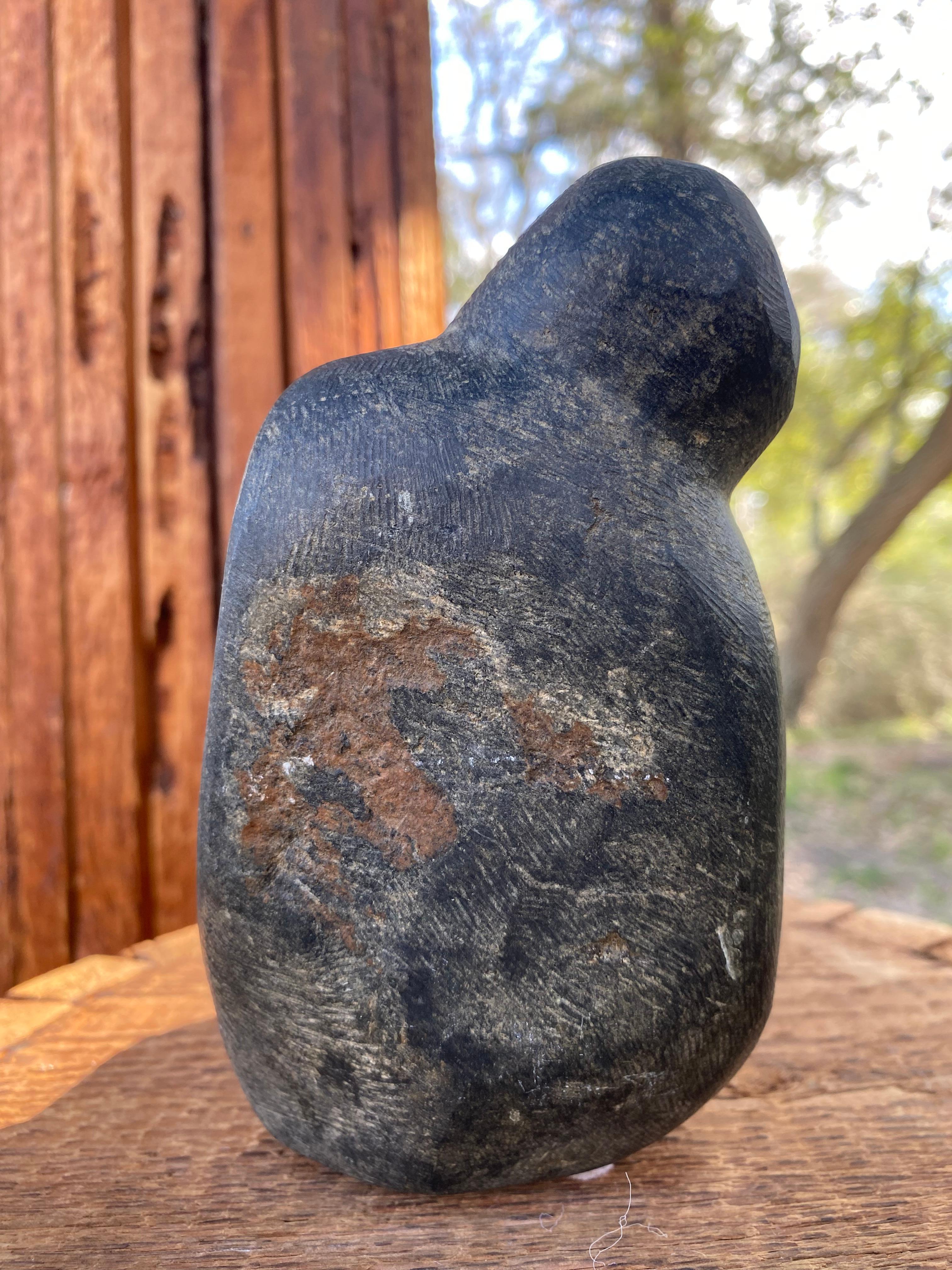 Stone Minimalist Inuit Sculpture Attributed to Marc Aliskaswa For Sale