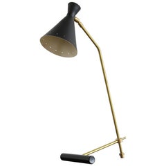 Minimalist Italian Adjustable Table Lamp, Brass, Stilnovo Style, Modern 'b'