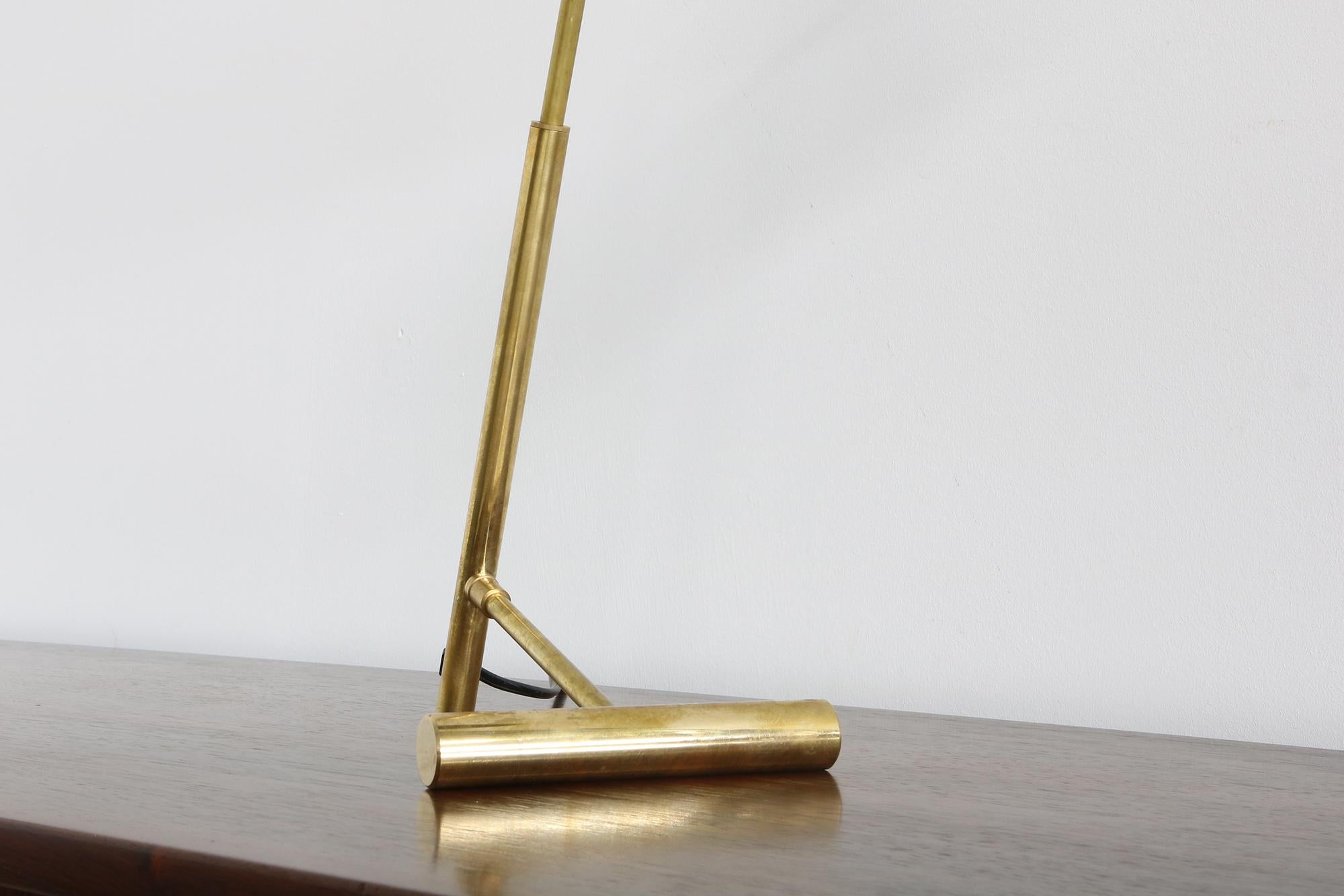Metal Minimalist Italian Adjustable Table Lamp, Brass, Stilnovo Style, Modern For Sale