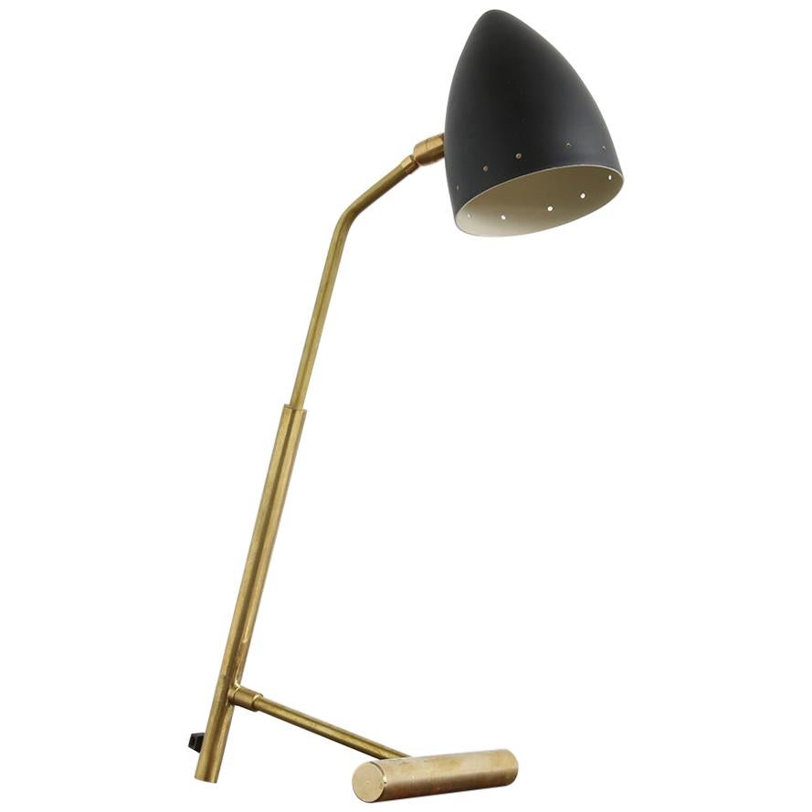 Minimalist Italian Adjustable Table Lamp, Brass, Stilnovo Style, Modern For Sale