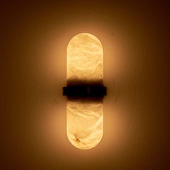 Minimalist Italian Alabaster Wall Sconce "Pill" by Droulers Architecture