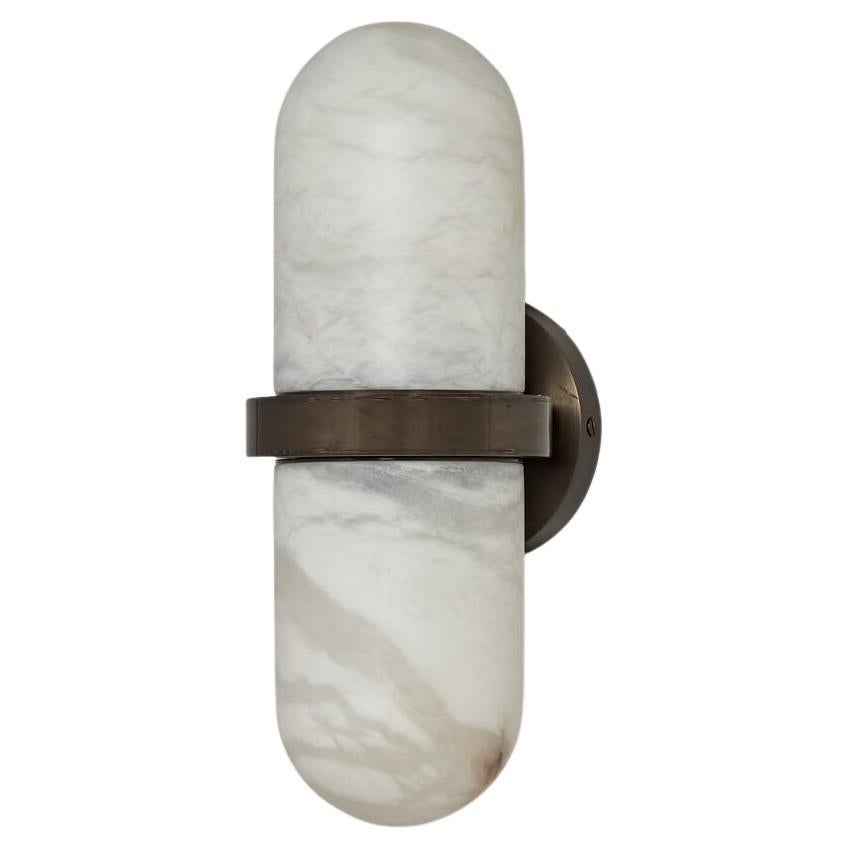 Minimalist Italian Alabaster Wall Sconce "Pill" by Droulers Architecture For Sale