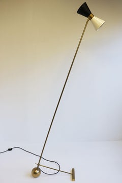 Minimalist Italian Floor Lamp Stilnovo Style 1950 Brass Mid-Century Design Light