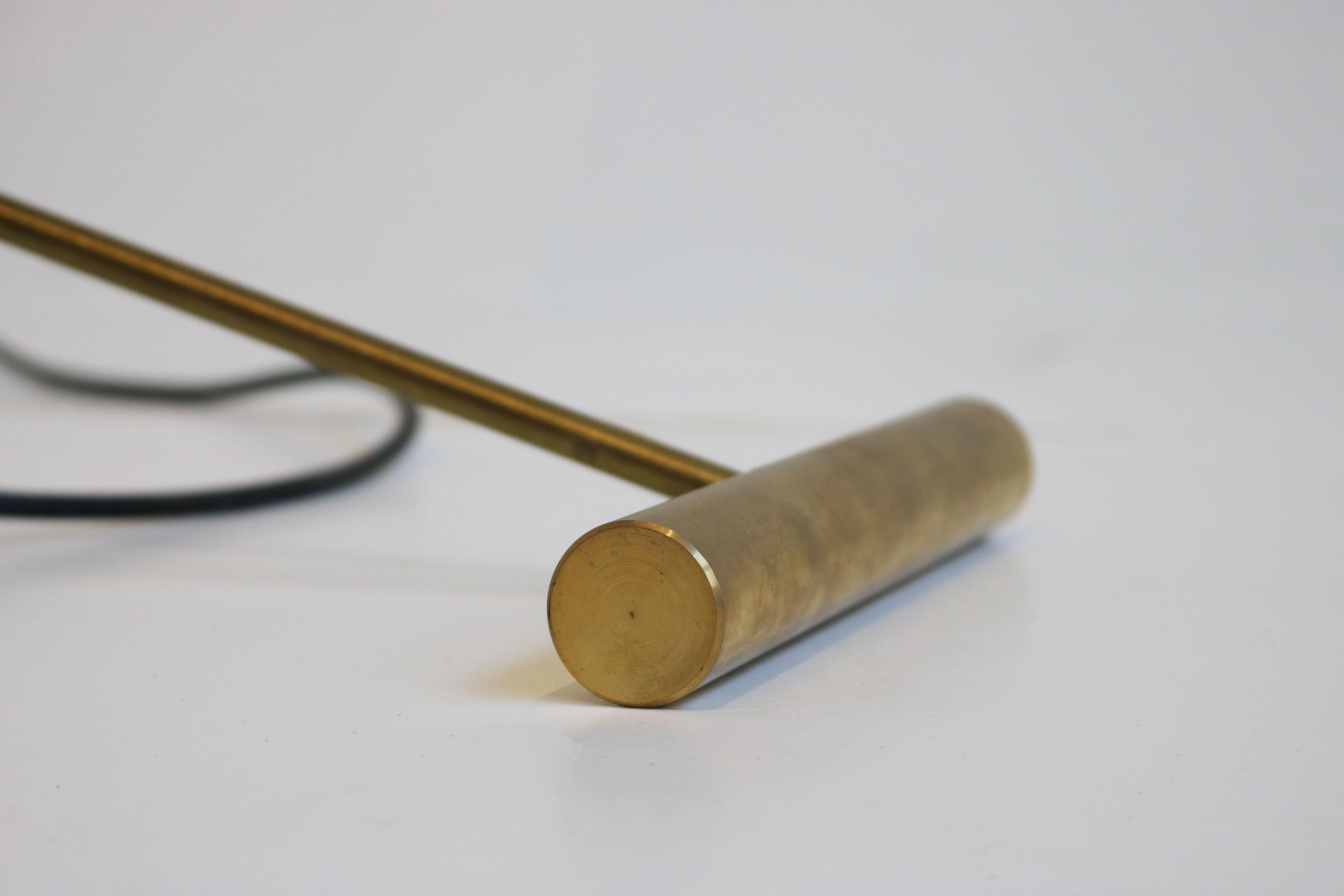 Mid-20th Century Minimalist Italian Floor Lamp Stilnovo Style 1950 Brass Mid-Century Design Light For Sale