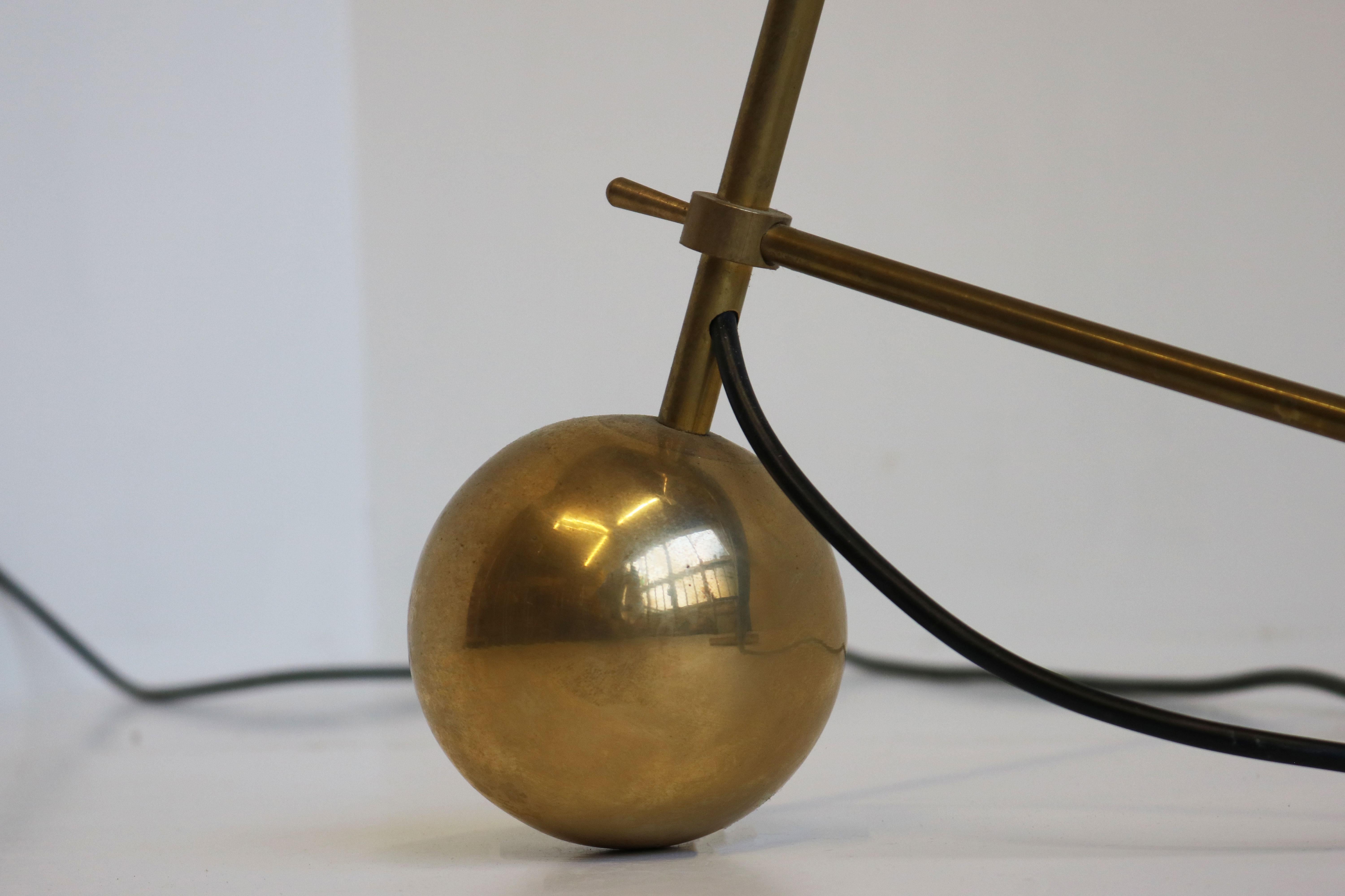 Minimalist Italian Floor Lamp Stilnovo Style 1950 Brass Mid-Century Design Light For Sale 2